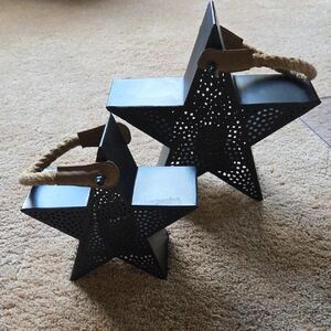 Black Star Lanterns with Rope Handles